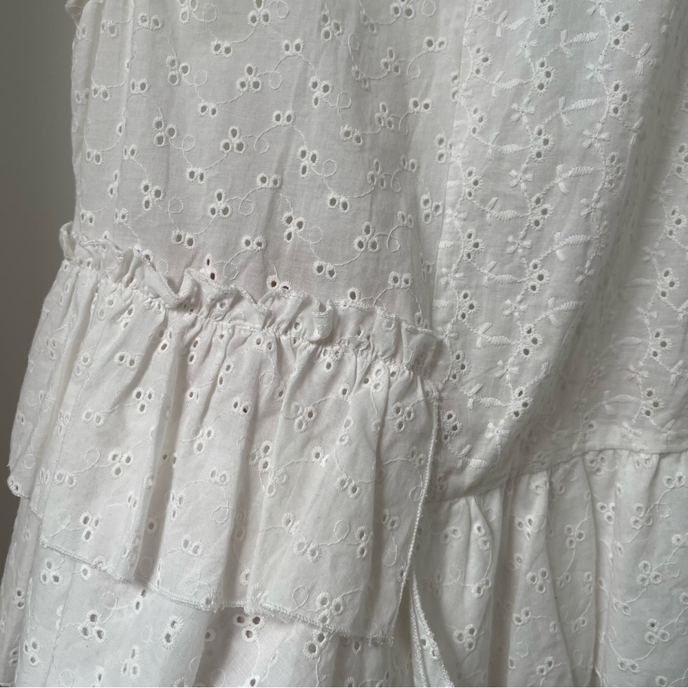 Zara Cream Eyelet Ruffle Tank Top - Picture 8 of 9